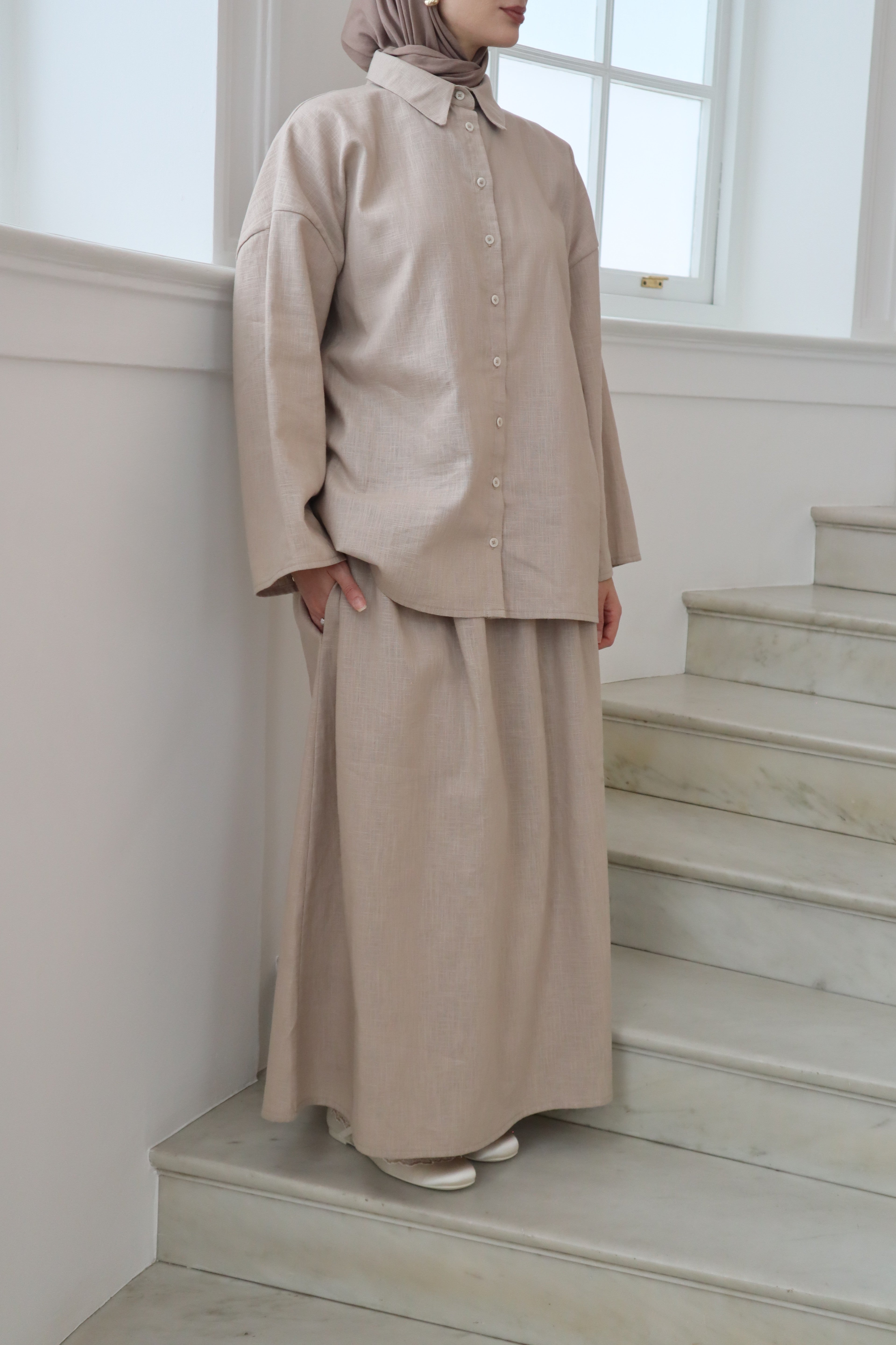 The Essential Linen Skirt - Sand