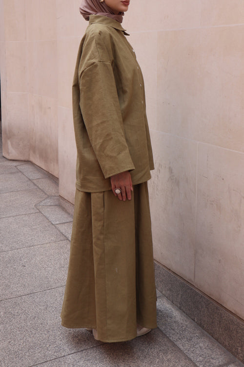The Essential Linen Shirt - Olive Green