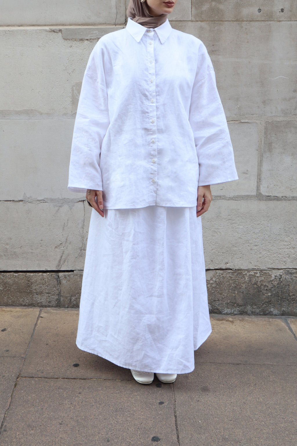 The Essential Linen Skirt - White