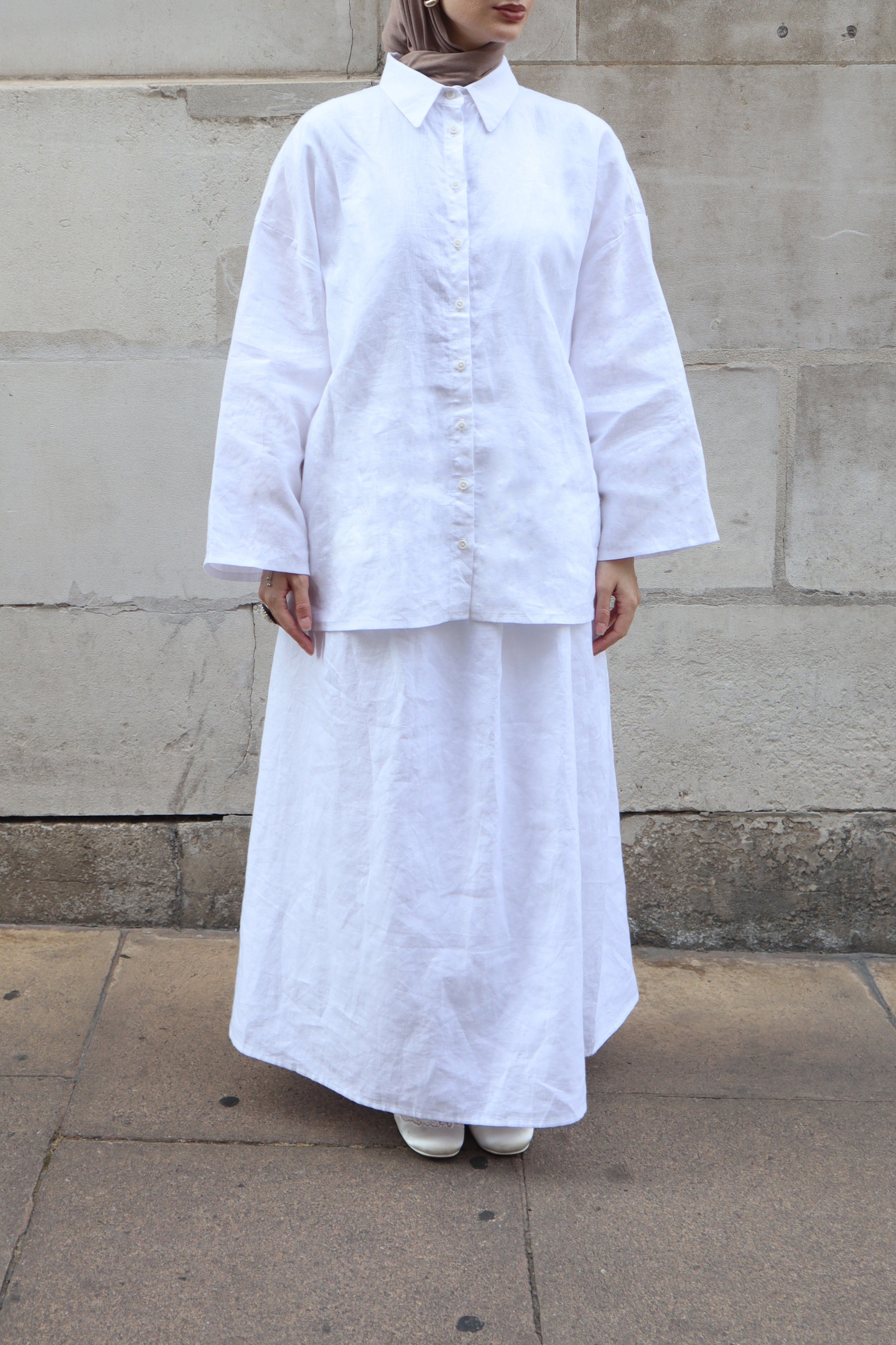 The Essential Linen Skirt - White