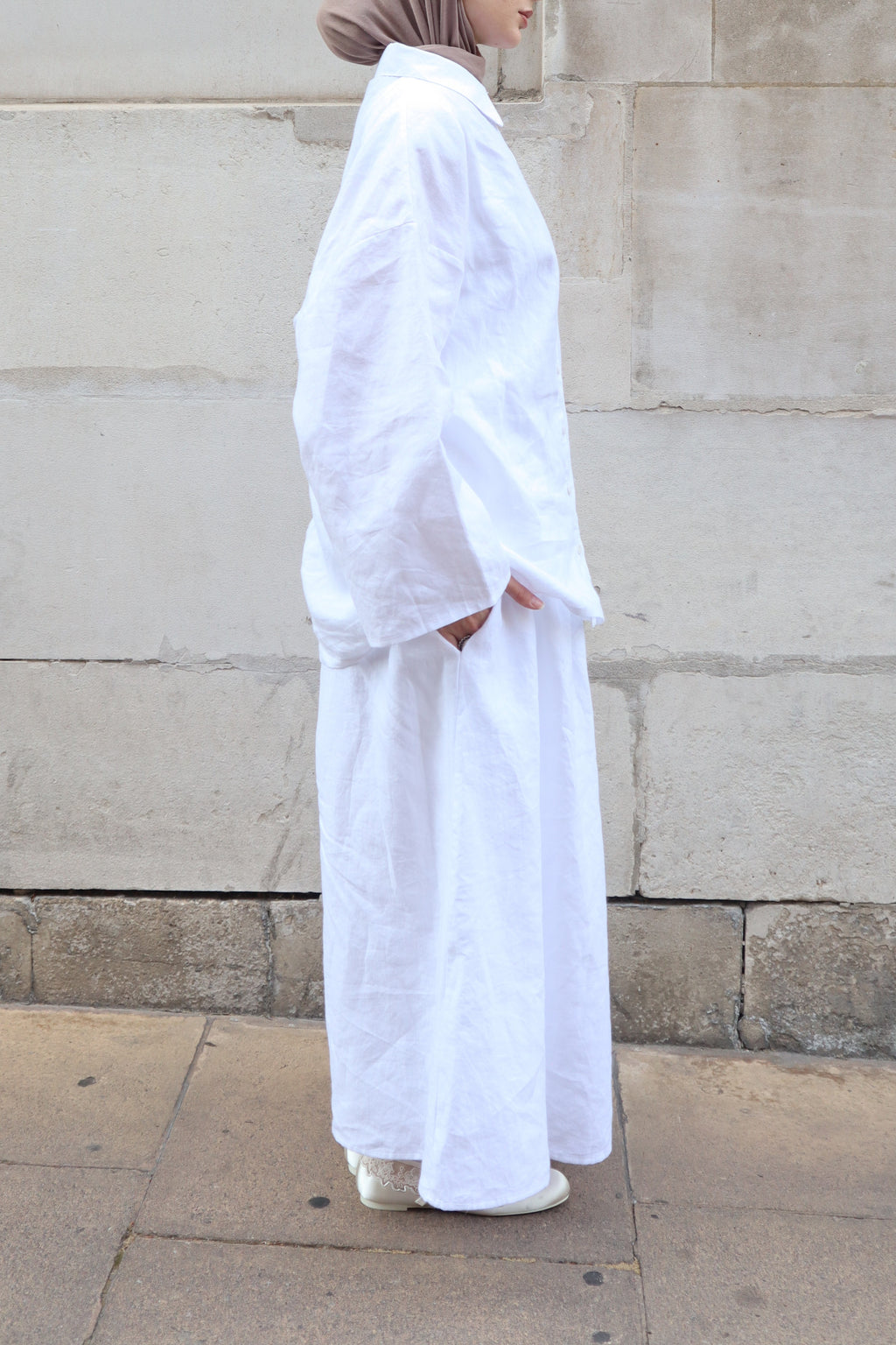 The Essential Linen Skirt - White