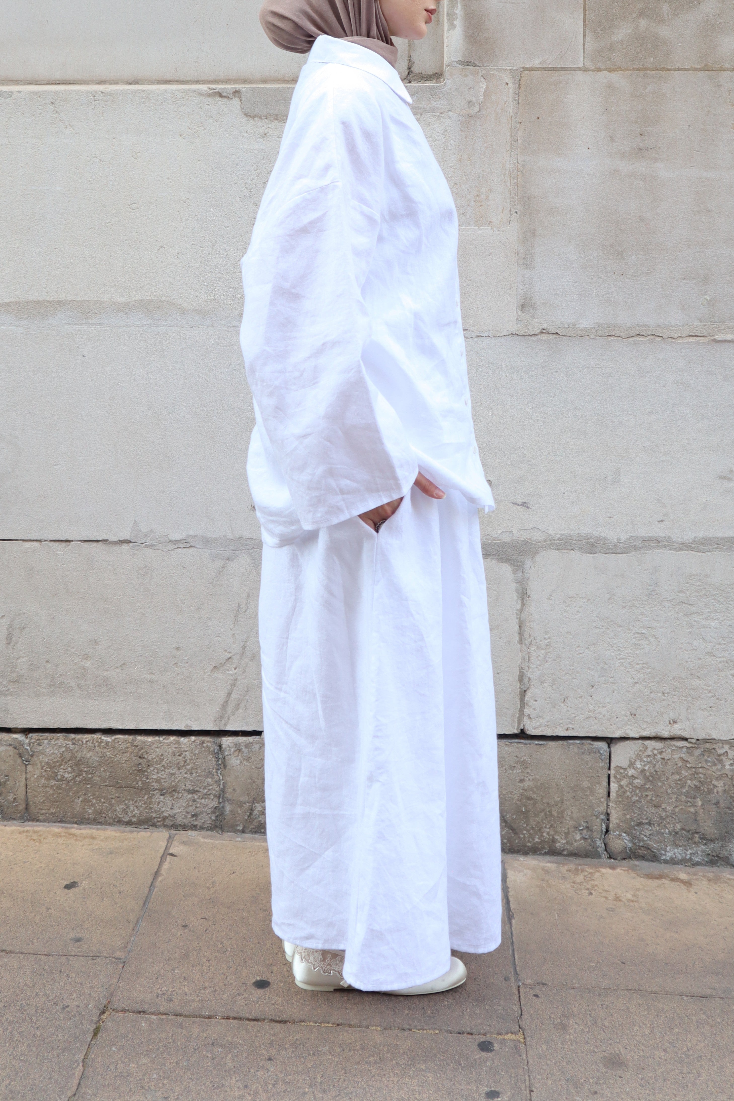 The Essential Linen Skirt - White